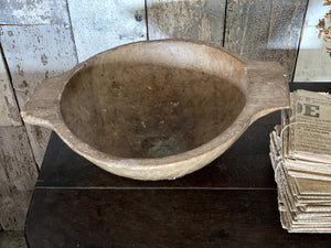 A Primitive Hand carved Rustic European Dough Bowl