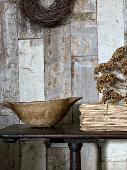 A Primitive Hand carved Rustic European Dough Bowl