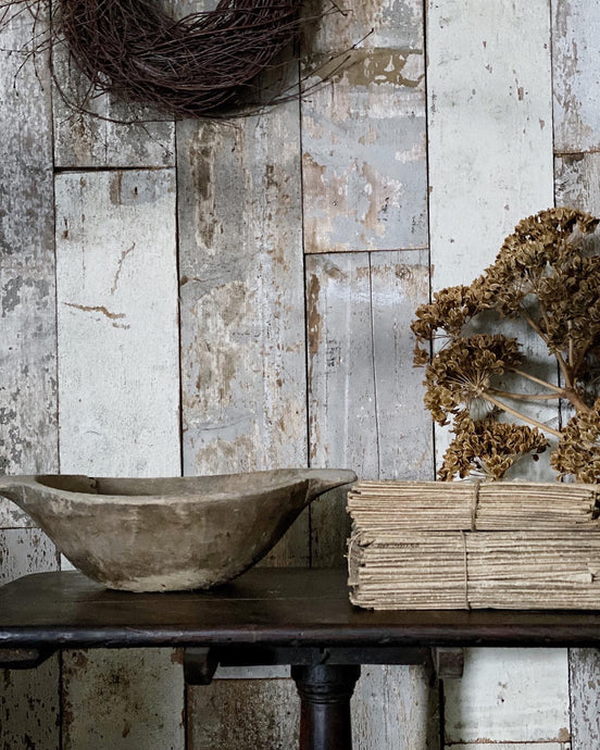 A Primitive Rustic hand carved European Dough Bowl