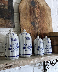 A set of Dutch Vintage Ceramic Pottery Kitchen storage Jars