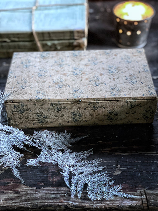 French Vintage Fabric Covered Boudoir Box
