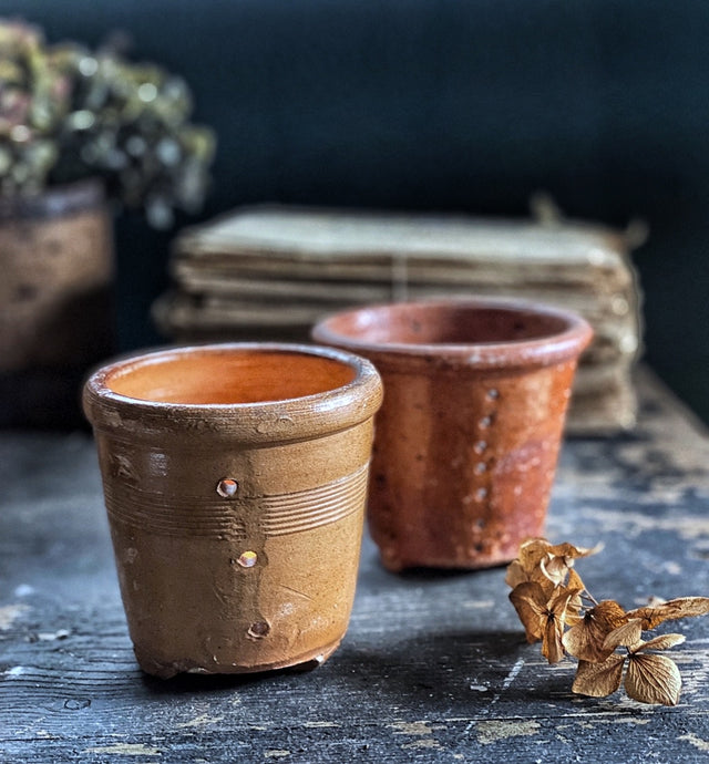 Vintage French Terracotta Rustic Farmhouse Faiselle Pot