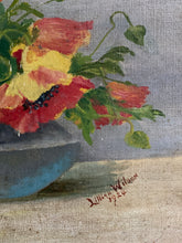 Load image into Gallery viewer, Antique Vintage still life floral oil painting on board signed and dated 1924