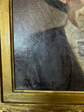 Load image into Gallery viewer, A French antique signed man male portrait oil painting in original gilt frame
