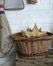 Load image into Gallery viewer, Vintage French Woven Stencilled Harvest fruit basket