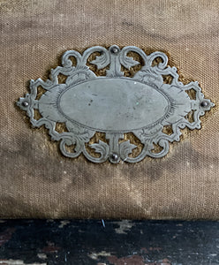 Antique French 17th Century Fabric & Filigree Metal Glove Box