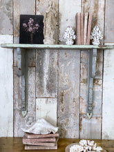 Load image into Gallery viewer, Pretty Painted Pale Green Vintage Country Wooden Wall Shelf