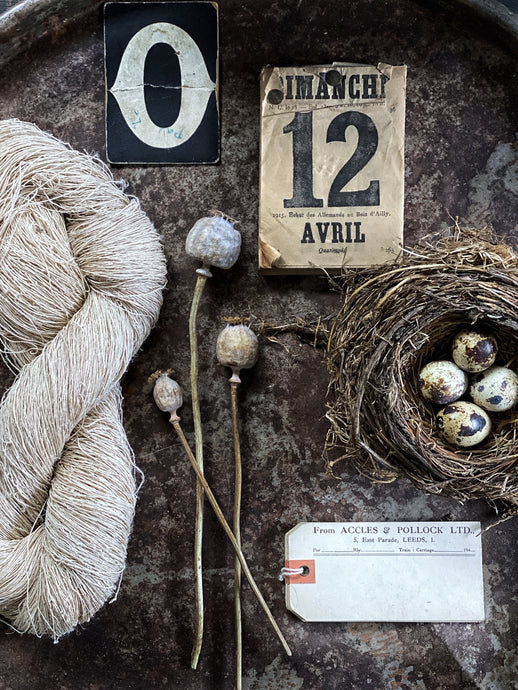 This wonderful textural twisted skein of hemp makes a wonderful prop with it's lovely texture and colour.