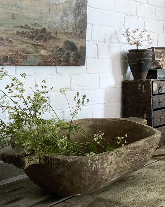 A large Vintage rustic Hungarian Dough Bowl