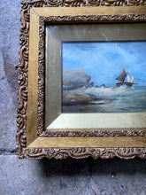 Load image into Gallery viewer, Antique Nautical Seascape Oil Painting