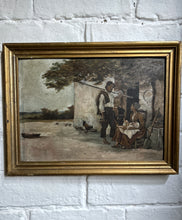 Load image into Gallery viewer, Antique Vintage Mediterranean Landscape oil painting on artists board