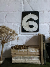 Load image into Gallery viewer, Vintage metal hand painted cricket score board number double sided 6 &amp; 7