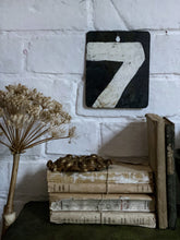 Load image into Gallery viewer, Vintage metal hand painted cricket score board number double sided 6 &amp; 7
