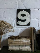 Load image into Gallery viewer, Vintage metal cricket score number hand painted double sided number 8 &amp; 9