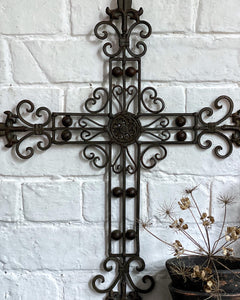 Decorative Vintage Cast Iron Reclaimed Church Cross