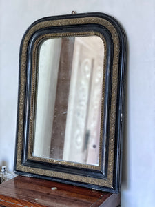 French Vintage Louis Philippe black & gold mirror