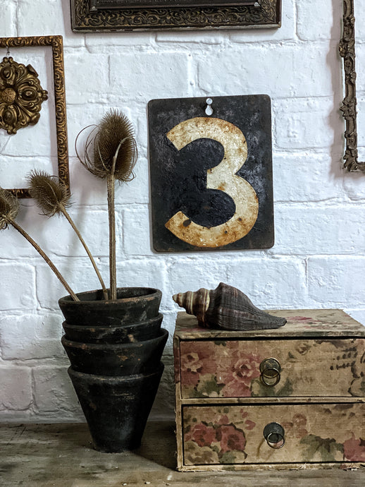 Large Metal Victorian Cricket Number Double Sided