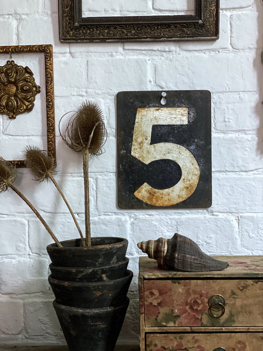 Large Metal Victorian Cricket Number Double Sided