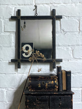 Load image into Gallery viewer, Black Wooden Victorian Antique Oxford cross Mirror