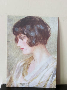 Vintage portrait 1930's girl lady print