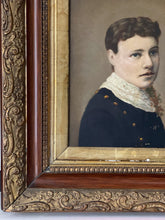 Load image into Gallery viewer, An antique late 19th century Victorian portrait oil painting framed