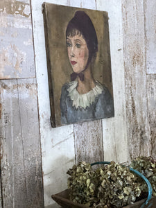Antique French Portrait Oil Painting on canvas