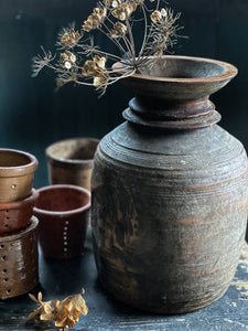 Vintage Wooden Tibetan Ghee Pot