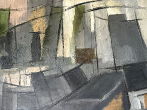 Robert Sadler 1909-2001 british modern art Abstract landscape oil painting on canvas