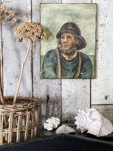 Load image into Gallery viewer, Antique Victorian Sailor Portrait Oil Painting on Stretched Canvas