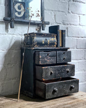 Load image into Gallery viewer, An antique Scratch built apprentice piece set of small table top drawers