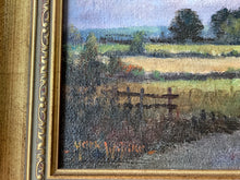 Load image into Gallery viewer, Vintage Landscape oil painting on stretched canvas gilt framed