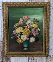 Load image into Gallery viewer, 1940s Still Life Oil Painting on Artist&#39;s Board with Original Frame