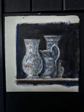Load image into Gallery viewer, A still life study painting in gouache in deep inky blues