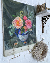 Load image into Gallery viewer, A Vintage Still Life Floral Oil painting on stretched canvas