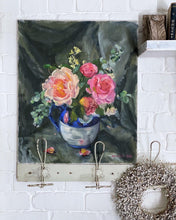 Load image into Gallery viewer, A Vintage Still Life Floral Oil painting on stretched canvas