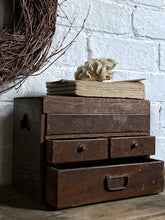 Load image into Gallery viewer, Vintage Japanese Wooden Tansu Storage Chest with Three Drawers