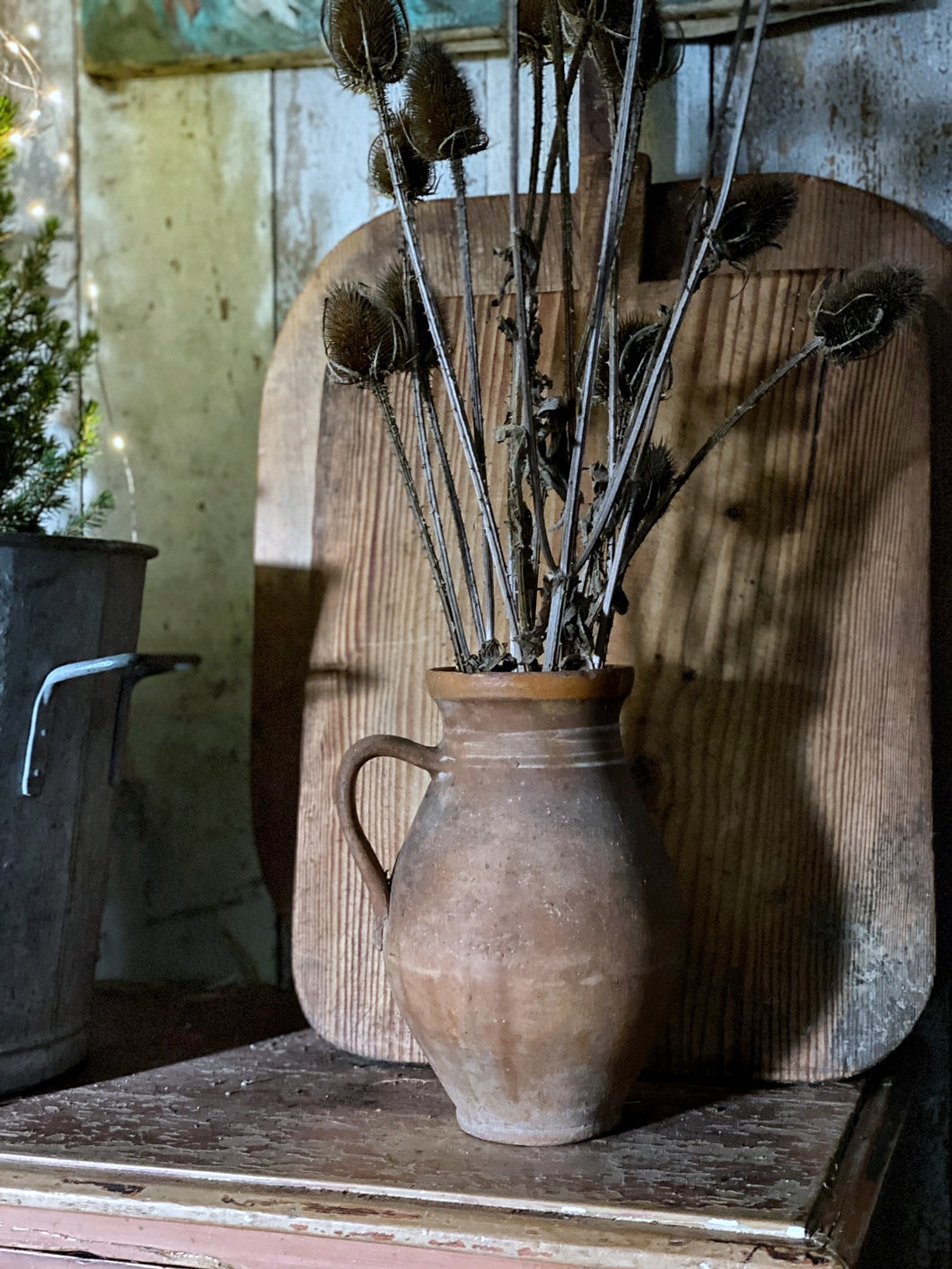 Vintage Hungarian terracotta Farmhouse jug pot
