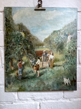 Load image into Gallery viewer, A Vintage Mid Century landscape oil painting on hard board signed.