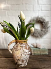 Load image into Gallery viewer, Vintage Rustic terracotta Painted Jug