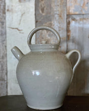 Load image into Gallery viewer, A French Vintage Gargoulette Lidded Water Jug in Pale grey Pottery
