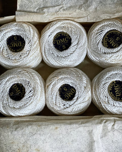 Unused Box of Vintage French Dollfus Mieg White Needlework Thread