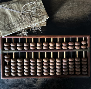 Vintage Wooden & Brass Japanese abacus