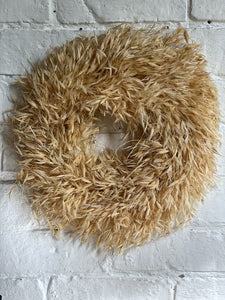 Bleached White Oat Grass Dried Decorative Wreath