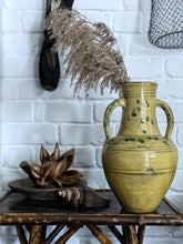 Load image into Gallery viewer, A vintage French yellow glazed and hand painted decorative jug